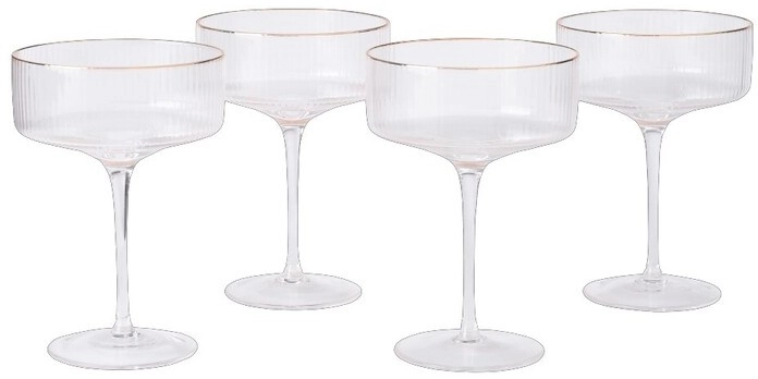 Culinary Co Gold Rim Coupe Glasses 4 Pack