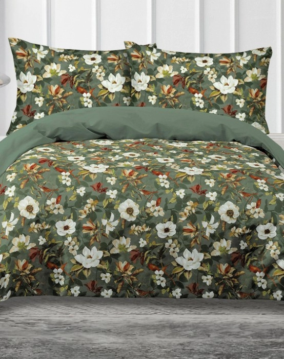 Emerald Hill Soft Touch Printed Magnolia Quilt Cover Set