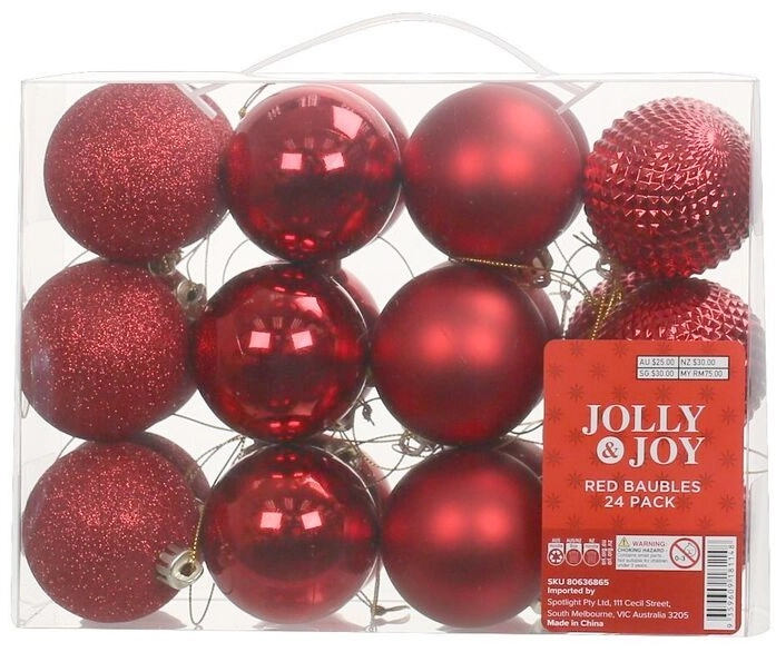 Jolly & Joy Baubles 24 Pack