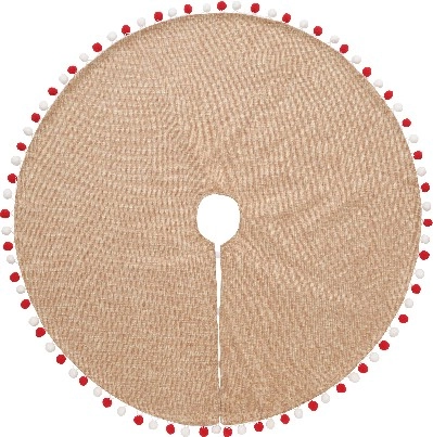 Jolly & Joy Christmas Hessian Pom Pom Tree Skirt