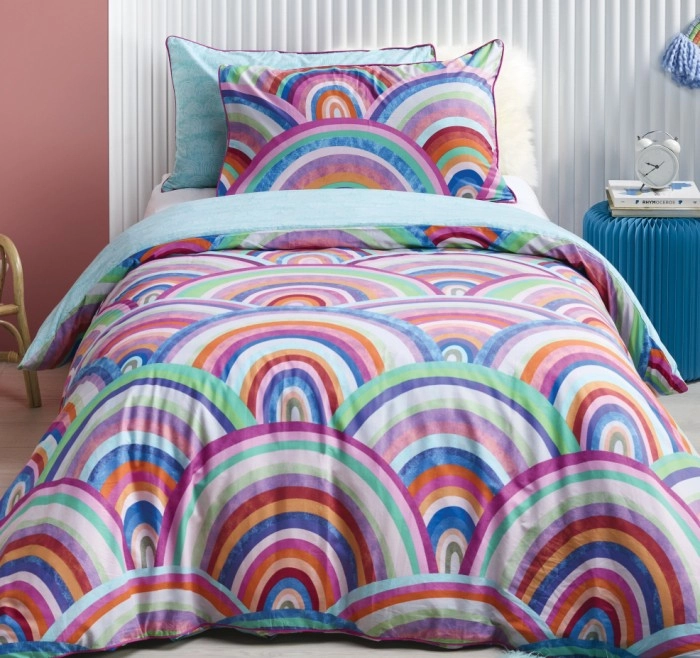 KOO Kids Rolling Rainbows Quilt Cover Set