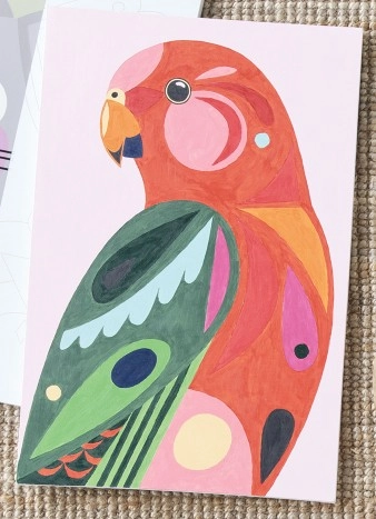 NEW Pete Cromer Paint by Numbers 40 x 60cm - Bird Red