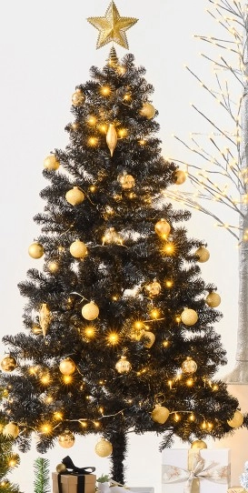 Jolly & Joy Black Christmas Tree 195cm