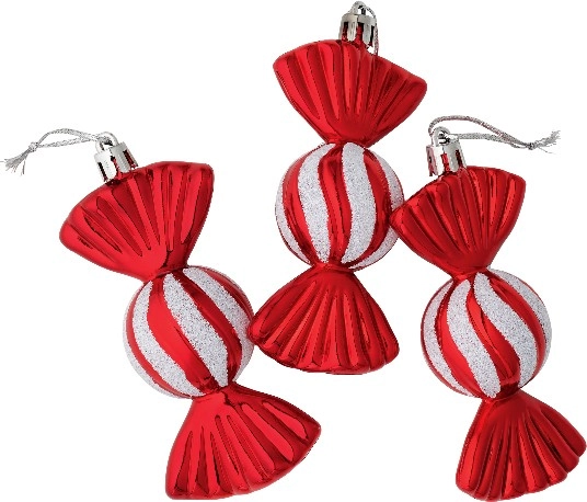 Jolly & Joy Candy Ornaments 3 Pack