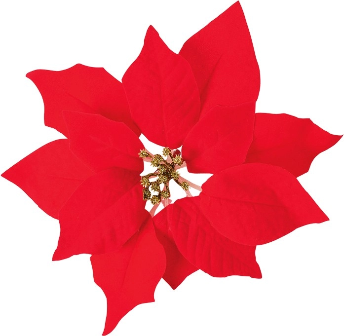 Jolly & Joy Red Poinsettia Clips 6 Pack