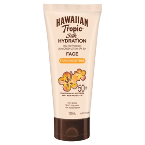 Hawaiian Tropic Silk Hydration Face SPF 50+ Lotion Fragrance Free 100mL