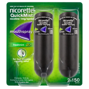 NICORETTE® QuickMist Nicotine 1mg Mouth Spray Freshmint 2 x 150 Sprays