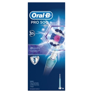 Oral-B Pro 500 3DWhite Electric Toothbrush Powered By Braun 1 Each