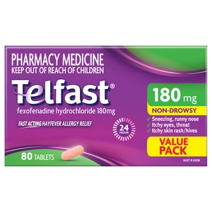 TELFAST 180mg 80 Tablets