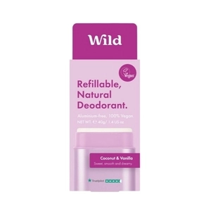 WILD Refillable Natural Deodorant Coconut & Vanilla 40g