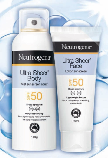 Neutrogena Ultra Sheer SPF 50 Range