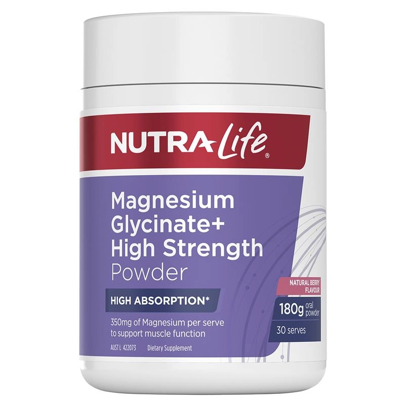 Nutra-Life Magnesium Glycinate + High Strength Powder 180g