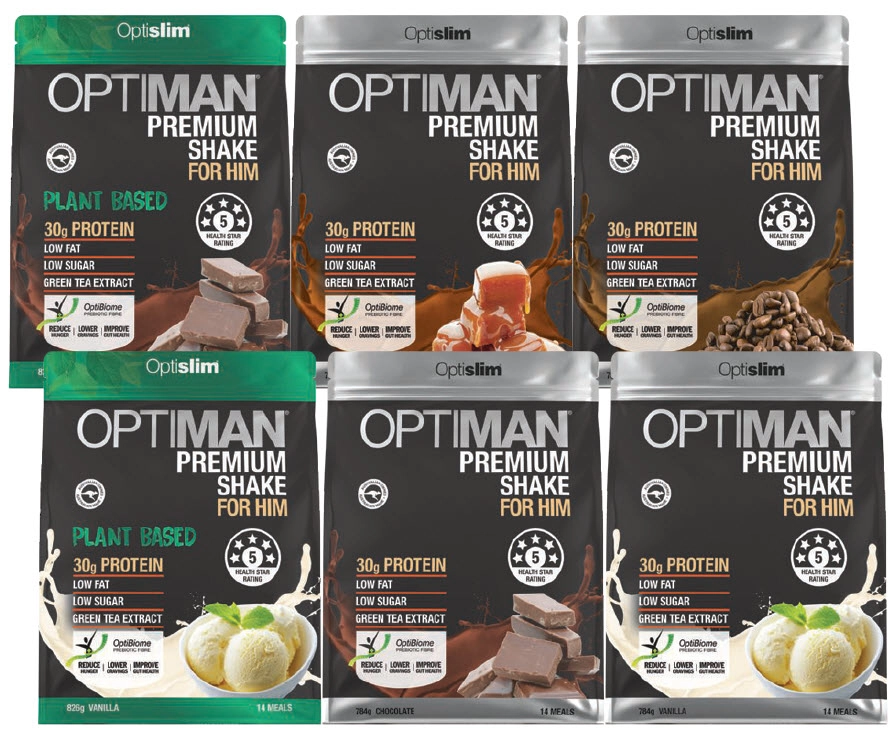 Optislim Optiman Plant Based or Premium Shake Range