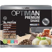 Optislim Optiman Premium Shake Variety Pack 14 x 56g