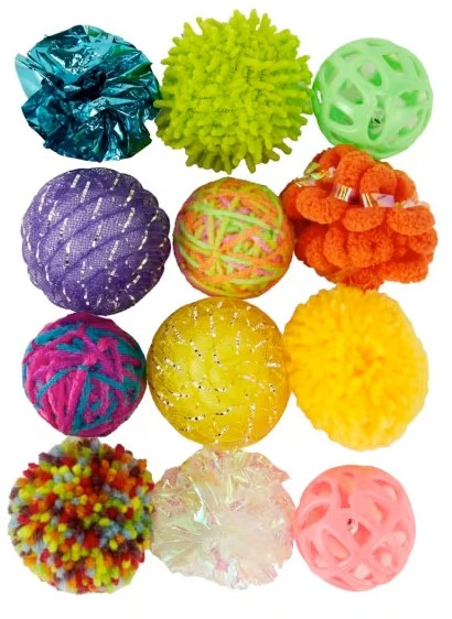 12 Pack Cat Toy Balls