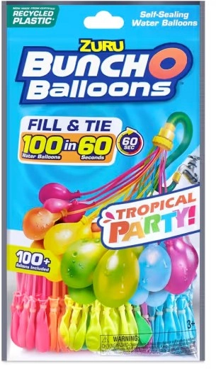 3 Pack Zuru Bunch O Balloons Tropical Party! Self-Sealing Water Balloons