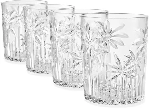 4 Clear Palm Acrylic Tumblers