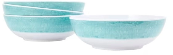 4 Pack Mint Glazed Look Bowls