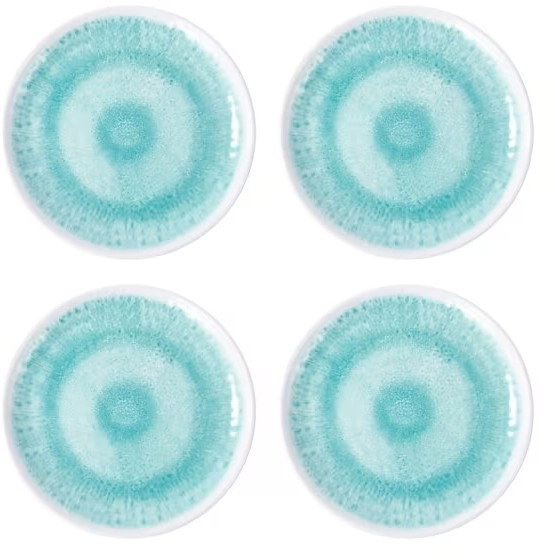 4 Pack Mint Glazed Look Dinner Plates