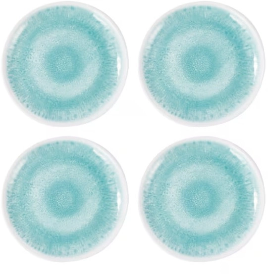 4 Pack Mint Glazed Look Side Plates