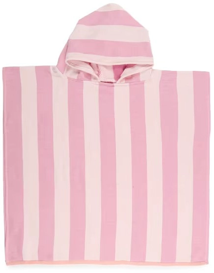 Cotton Kids Hooded Turkish Beach Towel - Pink