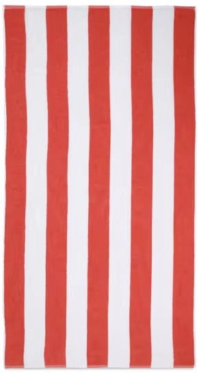 Cotton Terry Beach Towel - Coral