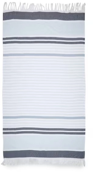 Cotton Turkish Beach Towel - Blue Stripe