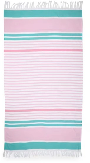 Cotton Turkish Beach Towel - Pink Stripe