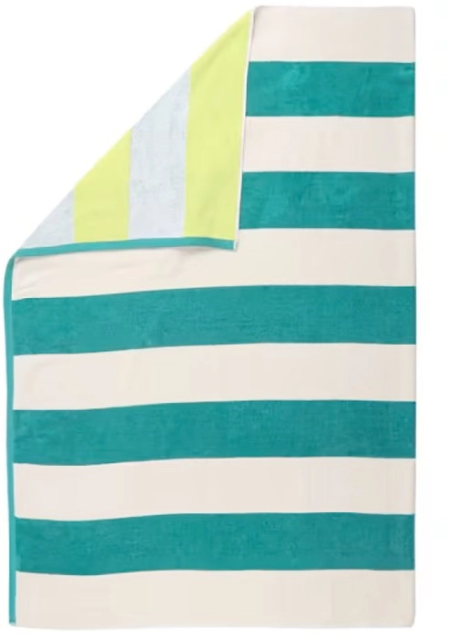 Cotton Velour Beach Reversible Blanket - Stripe