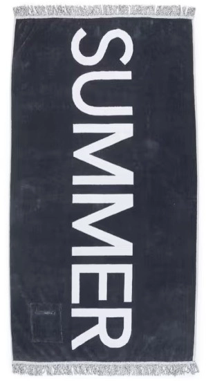 Cotton Velour Extra Large Beach Towel - Navy