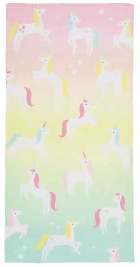 Cotton Velour Kids Beach Towel - Unicorn