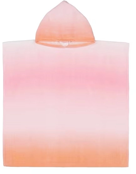 Cotton Velour Kids Hooded Beach Towel - Pink and Yellow Ombre