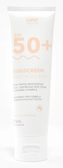 OXX Skincare SPF 50+ Face Moisturiser and Sunscreen 75ml - Vitamin E