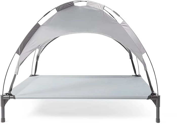 Pet Elevated Bed with Canopy - Grey