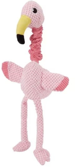 Pet Toy Plush Flamingo with Bungee