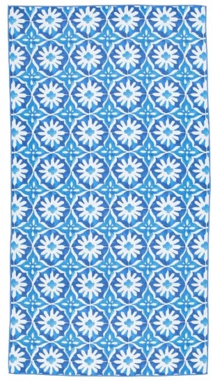 Sand Free Beach Towel - Mosaic, Blue