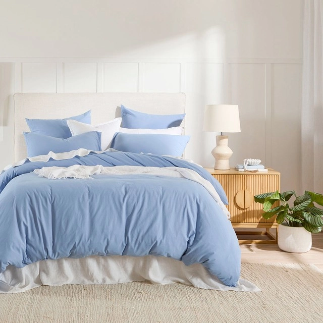 Australian Cotton Blue Quilt Cover Set by Habitat