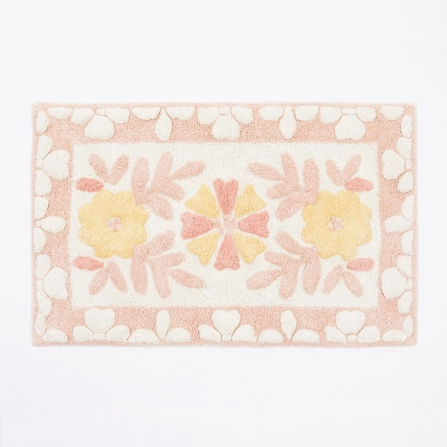 Floral Bloom Blush Pink Bath Mat by Habitat