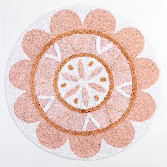 Folk Flower Round Bath Mat by Habitat