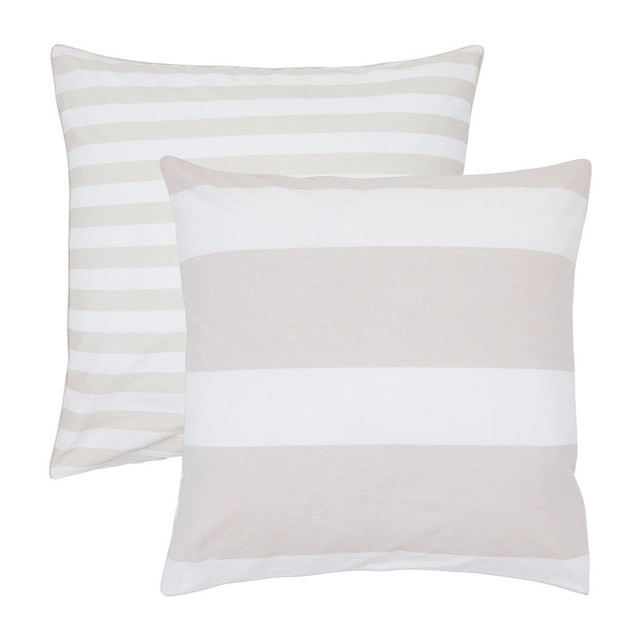 Kyra Reversible Striped European Pillowcase by Habitat