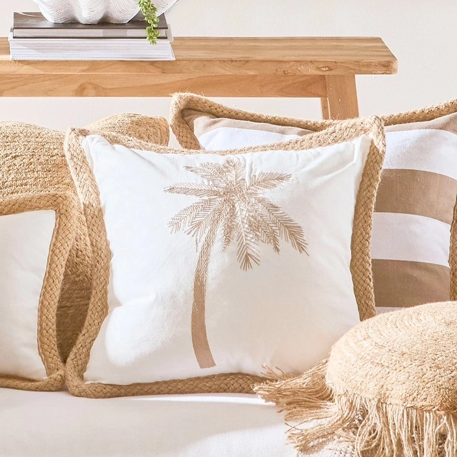 Little Cove Palm Square Cushion by Habitat