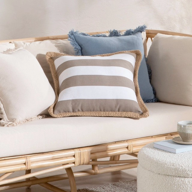 Little Cove Stripe Square Cushion by Habitat