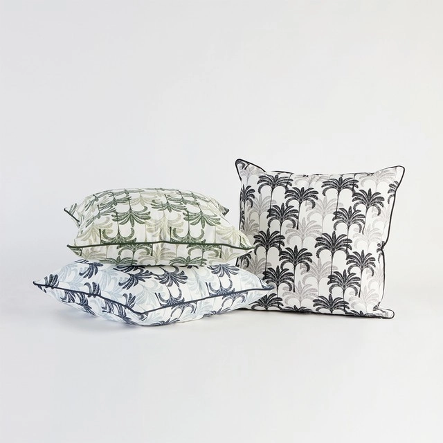 Sundays Halcyon Palm Large Square Outdoor Cushion by Pillow Talk