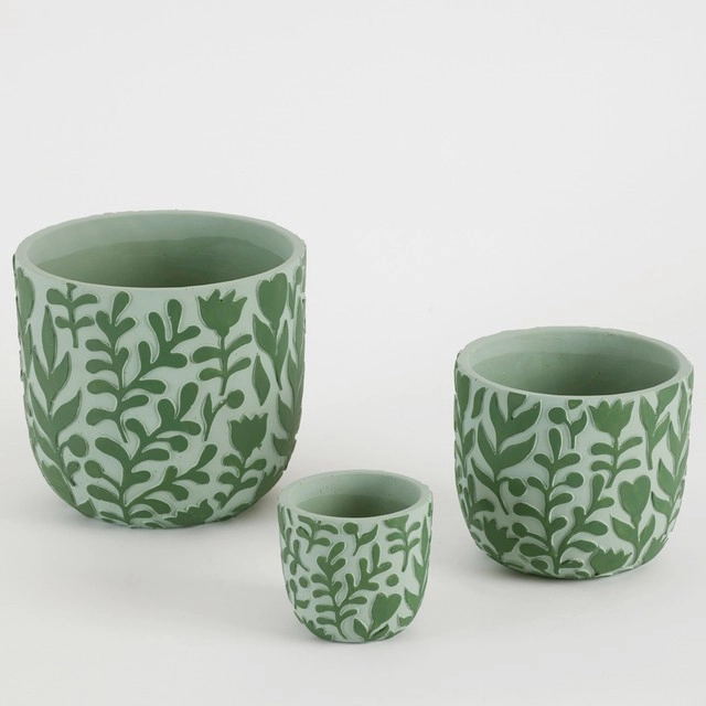 Vine Green Cement Decorative Pot by Habitat