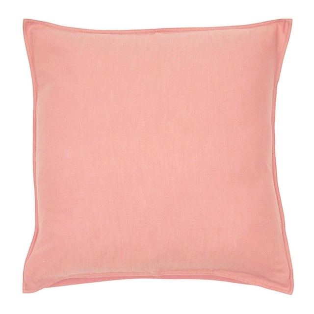 Washed Linen Look Coral European Pillowcase by Essentials