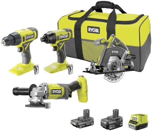 Ryobi 18V One+ 4‑Piece Kit