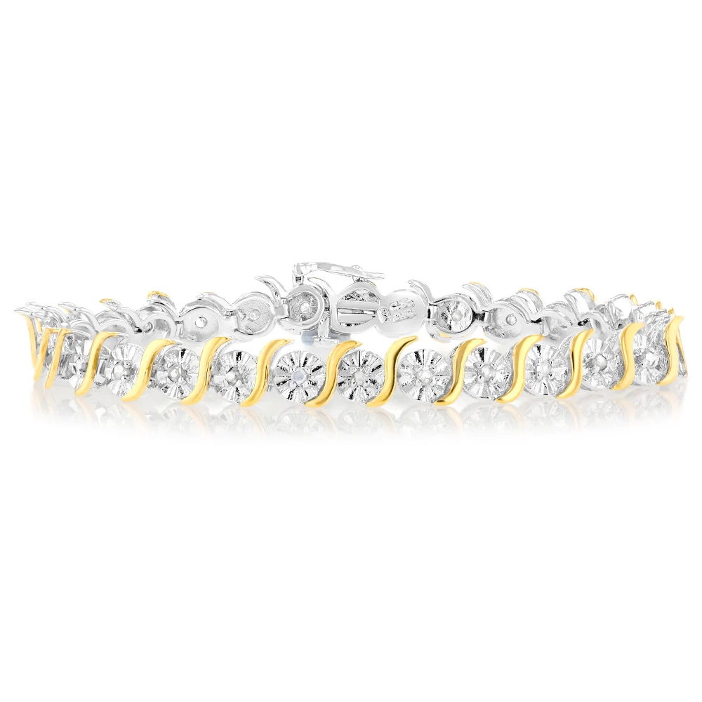 1 Carat Diamond Bracelet in Two Toned Sterling Silver – Shiels Jewellers