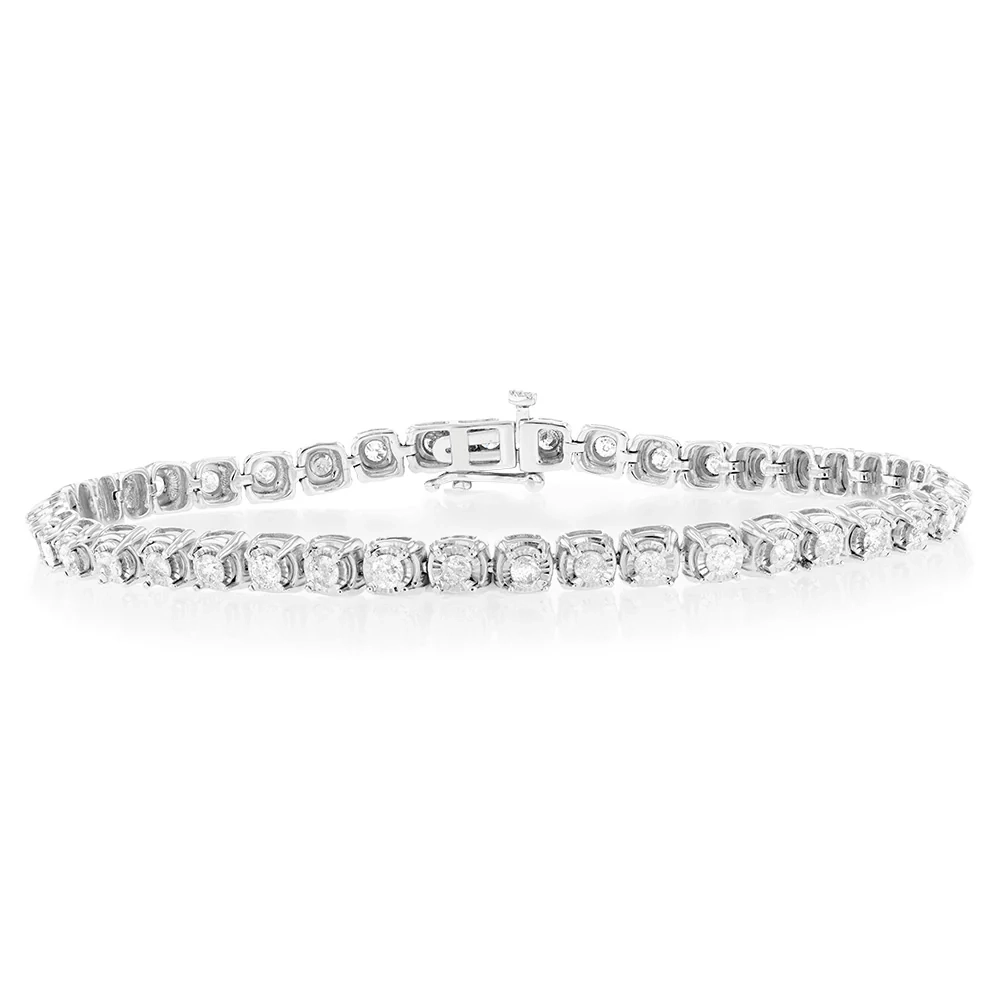 10ct White Gold 2 Carat Diamond Tennis Bracelet – Shiels Jewellers