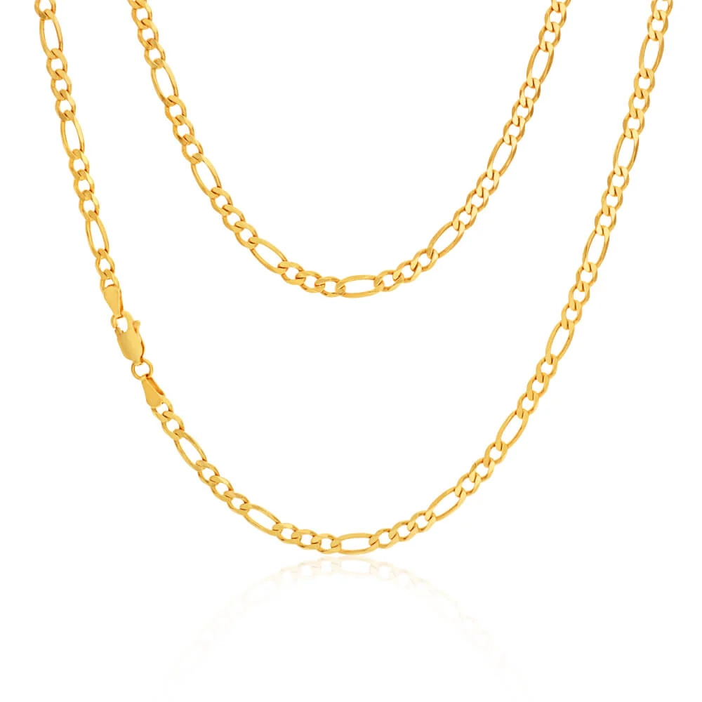 9ct Elegant Yellow Solid Gold Figaro Chain – Shiels Jewellers