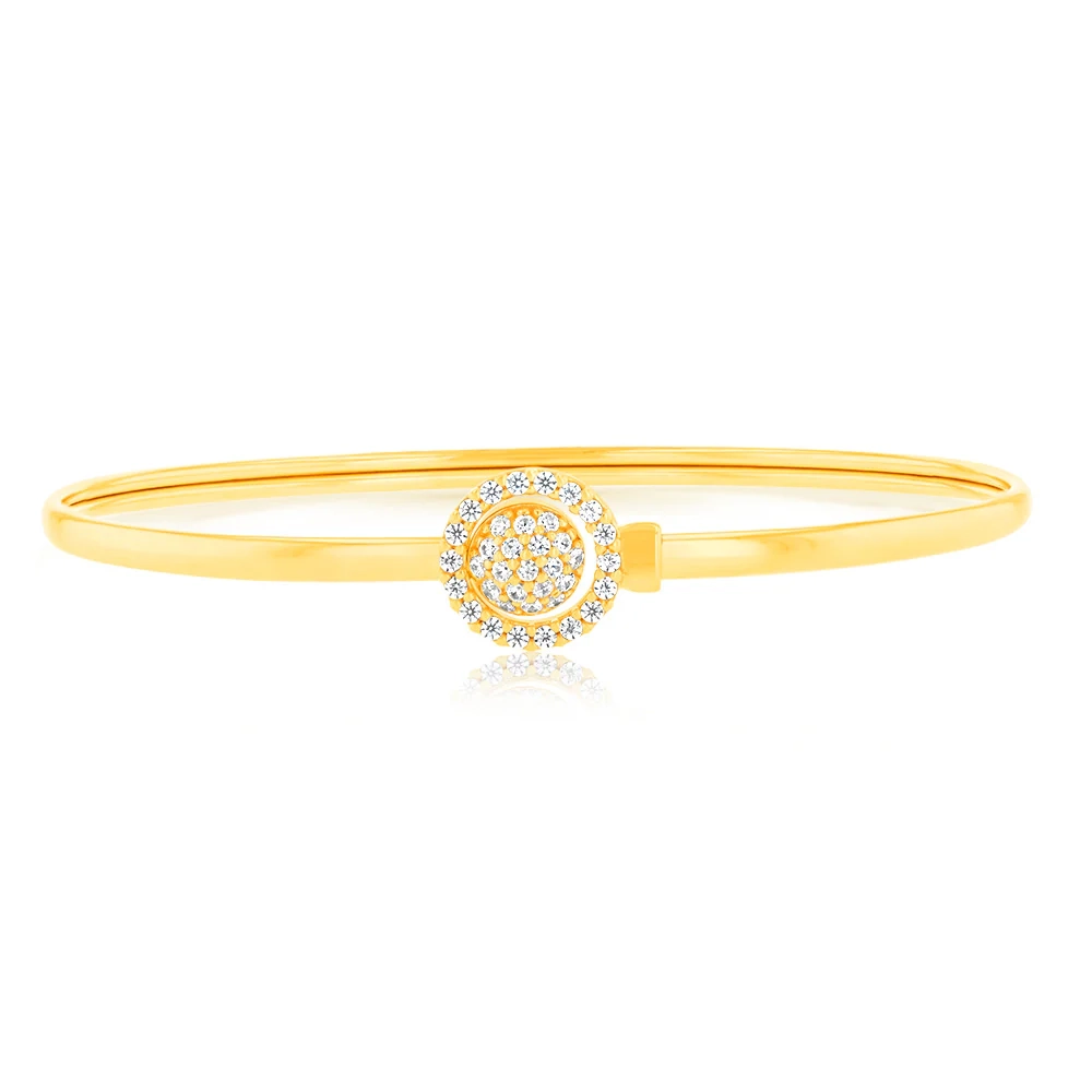 9ct Gold Silver Filled Cubic Zirconia Sun-Flower Power 2 way Oval 50x6 – Shiels Jewellers